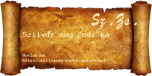 Szilvássy Zsóka névjegykártya